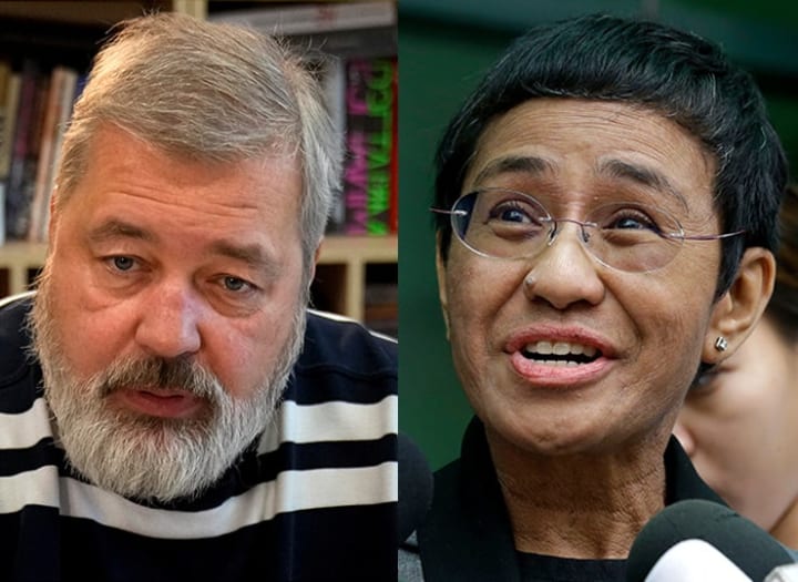 Nobel Peace Prize awarded to journalists Maria Ressa and Dmitry Muratov