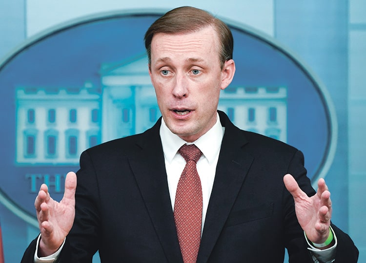 White House national security adviser Jake Sullivan speaks during a press briefing at the White House on Feb. 11 in this file photo.