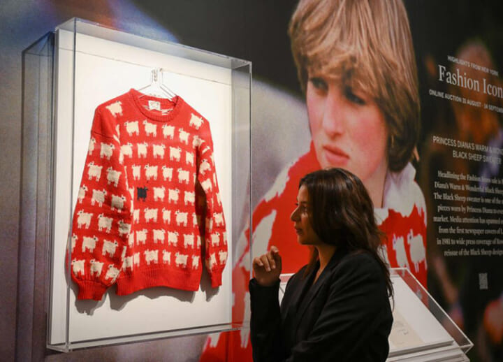 Princess Diana’s ‘black sheep’ sweater to headline Sotheby’s online auction