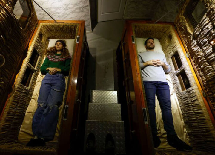 World’s smallest escape room will trap you and a friend in neighboring coffins