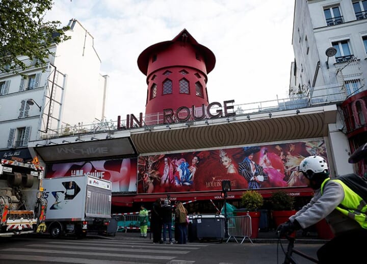 Windmill sails fall from Paris cabaret club Moulin Rouge, but no one is injured