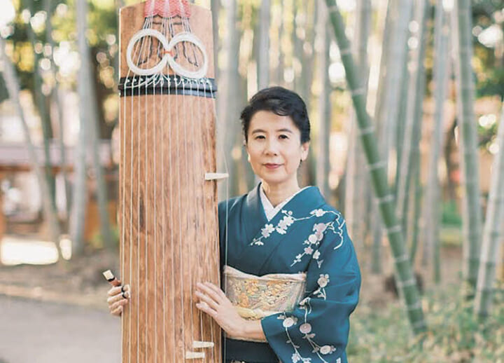 A life crafted from English and the strains of koto