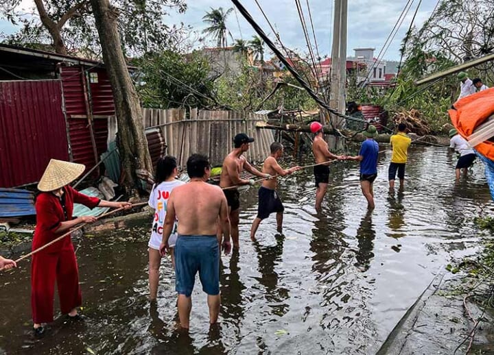 ﻿Dozens dead after Typhoon Yagi hammers Vietnam, causing floods, landslides