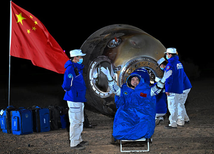 Chinese astronauts return to Earth after six-month stay on space station